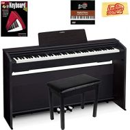Casio Privia PX-870 Digital Piano - Black Bundle with Furniture Bench, Instructional Book, Online Lessons, Austin Bazaar Instructional DVD, and Polishing Cloth