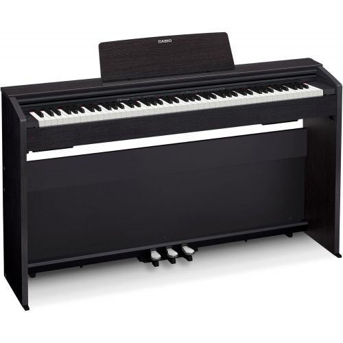 카시오 Casio Privia PX-870 Digital Piano - Black Bundle with Furniture Bench, Instructional Book, Online Lessons, Austin Bazaar Instructional DVD, and Polishing Cloth
