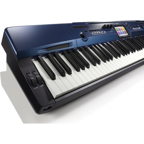 카시오 Casio Privia PX-560 Digital Piano - Blue Bundle with Adjustable Stand, Bench, Dust Cover, Headphones, Sustain Pedal, Instructional Book, Austin Bazaar Instructional DVD, and Polish