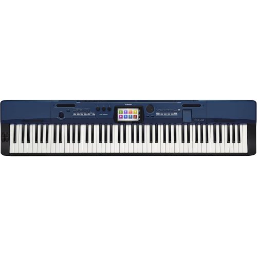 카시오 Casio Privia PX-560 Digital Piano - Blue Bundle with Adjustable Stand, Bench, Dust Cover, Headphones, Sustain Pedal, Instructional Book, Austin Bazaar Instructional DVD, and Polish