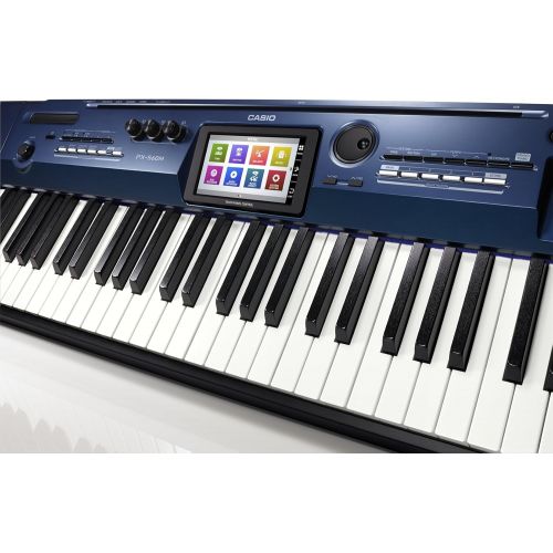 카시오 Casio Privia PX-560 Digital Piano - Blue Bundle with Adjustable Stand, Bench, Dust Cover, Headphones, Sustain Pedal, Instructional Book, Austin Bazaar Instructional DVD, and Polish