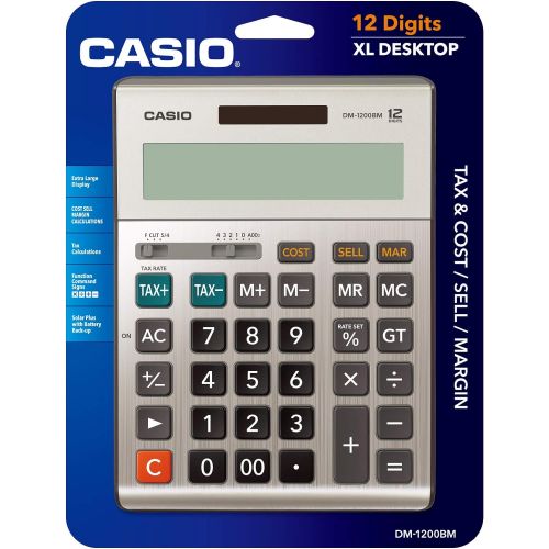 카시오 [아마존베스트]Casio DM-1200BM,Business Desktop Calculator, Extra Large Display