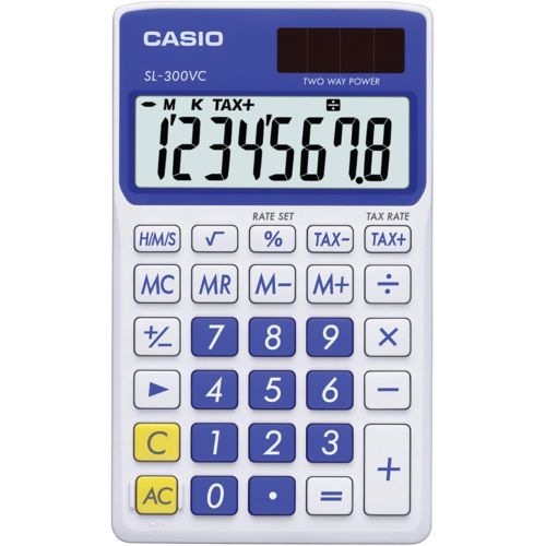 카시오 Casio SL-300VC Standard Function Calculator, Blue