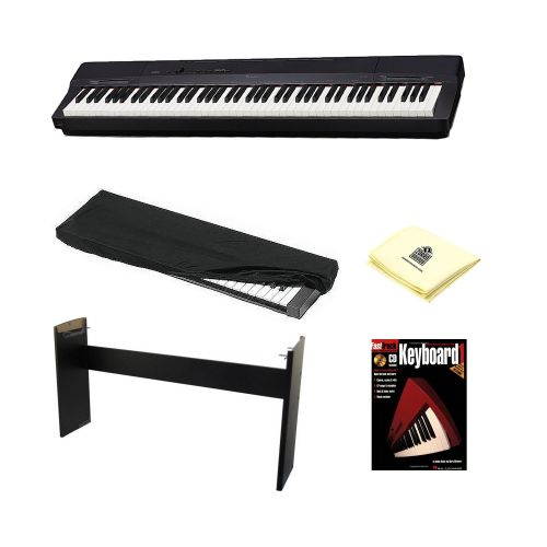 카시오 Casio PX-160 Privia Touch Sensitive 88 Key Tri Sensor Scaled Hammer Action Keyboard Digital Piano with 18 Built-In Tones Package with Stand,Music Instruction Book, Dust Cover and P