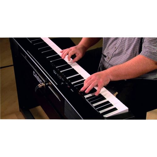 카시오 Casio PX-160 Privia Touch Sensitive 88 Key Tri Sensor Scaled Hammer Action Keyboard Digital Piano with 18 Built-In Tones Package with Pedal and Piano Stand