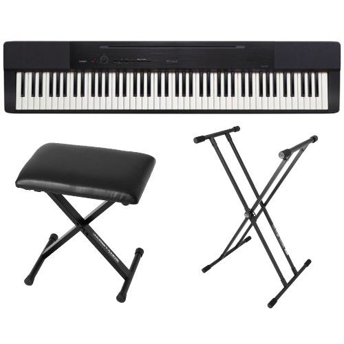 카시오 Casio PX150 Black 88 Key Weighted Digital Piano with Bench and Stand