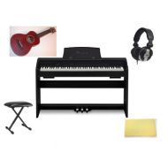 Casio Privia PX-750 Digital Piano Home Bundle w/ FREE UKE, BLACK, PX750BK UKE