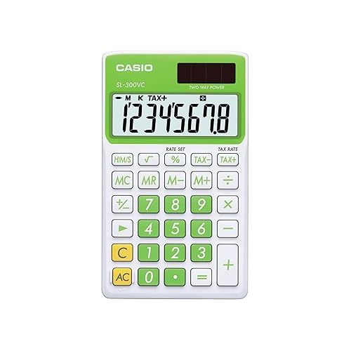  Casio SL-300VC Standard Function Calculator, Green 2.75 x 4.63