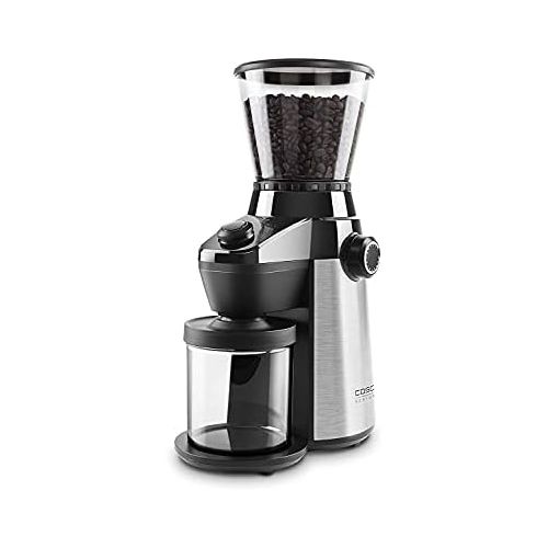 Caso Barista Flavour, elektrische Design- Kaffeemuehle, Mahlgrad in 15 Stufen einstellbar, Kegelmahlwerk aus robustem Edelstahl, aromaschonend, fuer perfekten Kaffee & Espresso