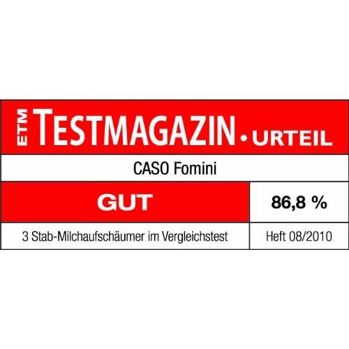  Besuchen Sie den Caso-Store Caso Fomini Milchaufschaumer (1610), mit Edelstahlfeder & Edelstahl-Standfuss, fuer schnelles Aufschaumen von Milch & Milchshakes, ca. 12.000 Umdrehungen/min, Edelstahl, Schwarz