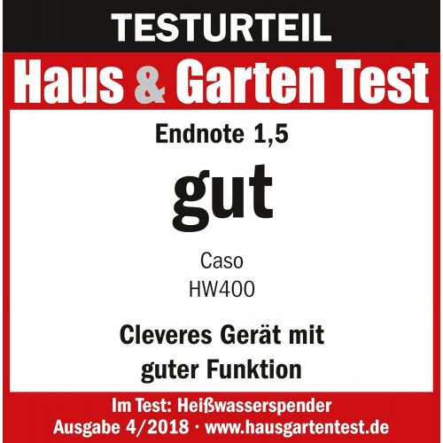  Besuchen Sie den Caso-Store Caso HW 400 - Turbo Heisswasserspender - heisses Wasser in wenigen Sekunden, 2600 Watt, 45°C-100°C einstellbar, Wassertank 2,2 Liter, 50% energiesparender gegenueber einem Wasserkoche