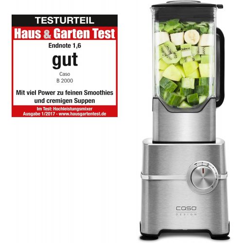  CASO B2000 High Speed Smoothie Blender, bis zu 32.000 Umdrehungen/ Min., 2000 Watt, 2 Liter Mixbehalter, ideal fuer gruene Smoothies