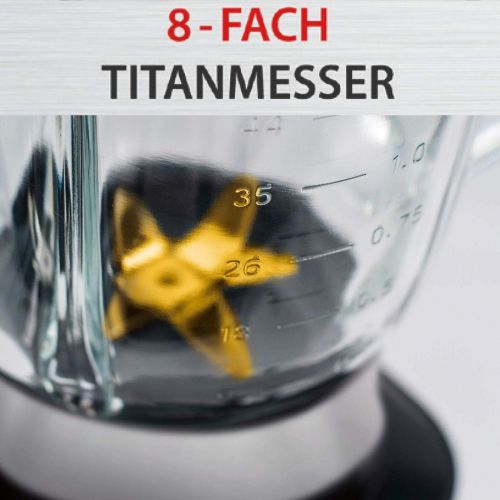  CASO MX 1000 - Design Standmixer, fuer leckere Smoothies, Milchshakes oder Cocktails, 1000 Watt, 17.000 Umdrehungen/min., hitzebestandiger 1,5L Glas-Mixbehalter, 8-fach Messer aus l