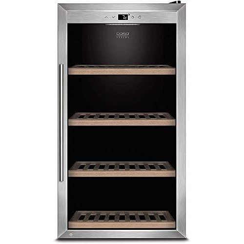  CASO WineSafe 75 Design Weinkuehlschrank fuer bis zu 75 Flaschen (bis zu 310 mm Hoehe), eine Temperaturzone 5-20°C fuer Rotwein oder Weisswein, Getrankekuehlschrank, Energieklasse A