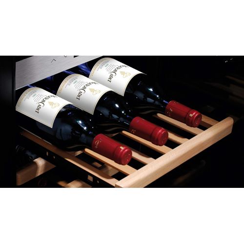  CASO WineSafe 75 Design Weinkuehlschrank fuer bis zu 75 Flaschen (bis zu 310 mm Hoehe), eine Temperaturzone 5-20°C fuer Rotwein oder Weisswein, Getrankekuehlschrank, Energieklasse A