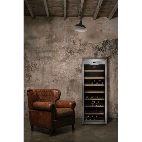  CASO WineSafe 43 Design Weinkuehlschrank fuer bis zu 43 Flaschen (bis zu 310 mm Hoehe), eine Temperaturzone 5-20°C, Getrankekuehlschrank, Energieklasse A