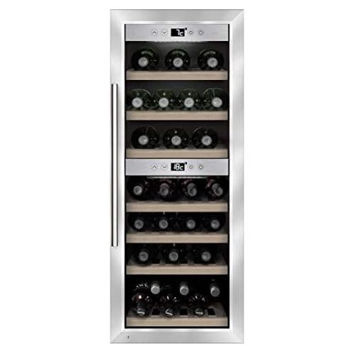  Caso CASO WineComfort 38 Design Weinkuehlschrank fuer bis zu 38 Flaschen (bis zu 310 mm Hoehe), zwei Temperaturzonen 5-20°C, Getraenkekuehlschrank, Energieklasse A