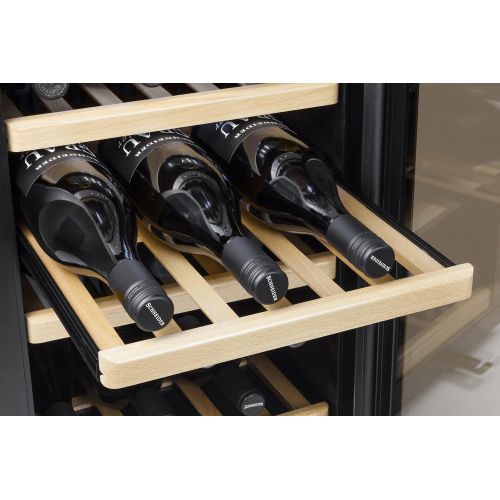  Caso CASO WineComfort 66 Design Weinkuehlschrank fuer bis zu 66 Flaschen (bis zu 310 mm Hoehe), zwei Temperaturzonen 5-20°C, Getraenkekuehlschrank, Energieklasse A