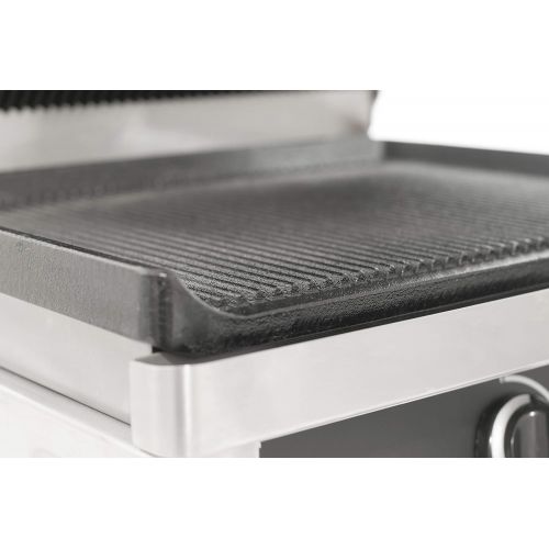  Caso 2820 Profi Gourmet Grill, Doppel Kontakt, 2500 W, Bratflache oben und unten gerillt, Grillplatte aus langlebigem Gusseisen, 27 kg