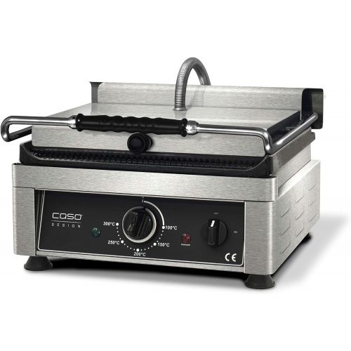  Caso 2820 Profi Gourmet Grill, Doppel Kontakt, 2500 W, Bratflache oben und unten gerillt, Grillplatte aus langlebigem Gusseisen, 27 kg