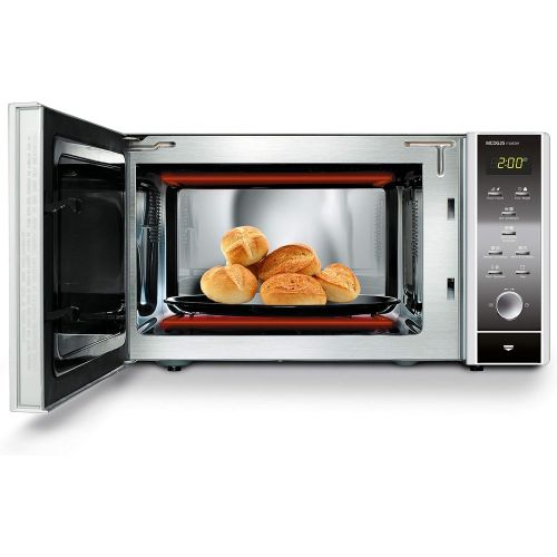  CASO MCDG25 master Design Mikrowelle mit Grill und Heissluft und Doppelgrill 4in1 / Effiziente Heisslufttechnik / inkl. Vorheitzfunktion / Doppelgrill fuer krosse Pizzaboeden / ca. 25