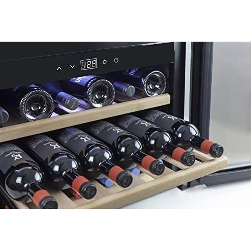  Besuchen Sie den Caso-Store Caso WineSafe 18 EB Black Design Einbau-Weinkuehlschrank mit Kompressionstechnik fuer bis zu 18 Flaschen (bis zu 310 mm Hoehe), eine Temperaturzone 5-20°C, Getrankekuehlschrank