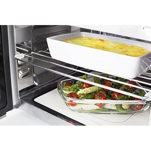  Caso CASO MCG25 Ceramic chef 3in1 - Design Mikrowelle mit Grill und Heissluft, ca. 25 Liter, groessere Nutzflache durch flachen Keramikboden, Garen auf zwei Ebenen