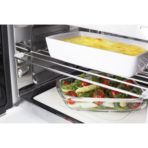  Caso CASO MCG25 Ceramic chef 3in1 - Design Mikrowelle mit Grill und Heissluft, ca. 25 Liter, groessere Nutzflache durch flachen Keramikboden, Garen auf zwei Ebenen