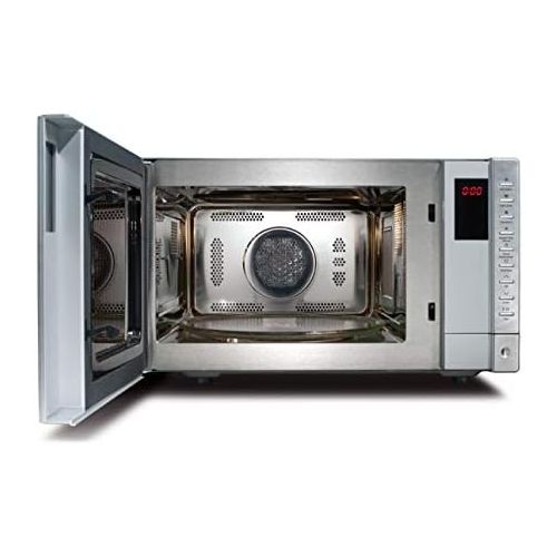  Caso CASO HCMG25 Design Mikrowelle mit Grill und Heissluft, Backen bis 240°C, Microwelle 900 Watt, Grill 1100 Watt, ca. 25 Liter Garraum, Front Edelstahl gebuerstet