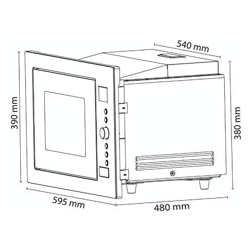  Caso EMCG32 Einbaumikrowelle inkl. Grill 1100 Watt und Heissluft 2500 Watt / 10 automatische Kochprogramme / mit grossen und sehr wertigen Edelstahl gebuersteten Rahmen