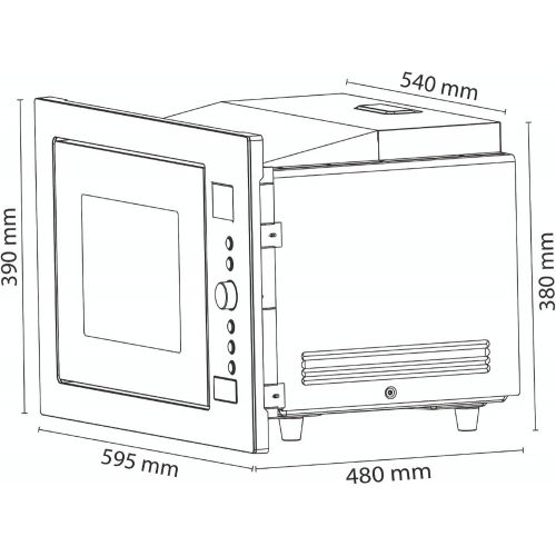  Caso EMCG32 Einbaumikrowelle inkl. Grill 1100 Watt und Heissluft 2500 Watt / 10 automatische Kochprogramme / mit grossen und sehr wertigen Edelstahl gebuersteten Rahmen