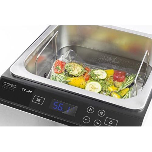  Caso CASO SV900 Sous Vide Garer, perfektes Vakuum garen im Wasserbad fuer bis zu 5 Portionen, Niedertemperaturgarer 30°C bis 90°C in 0,1°C-Schritten