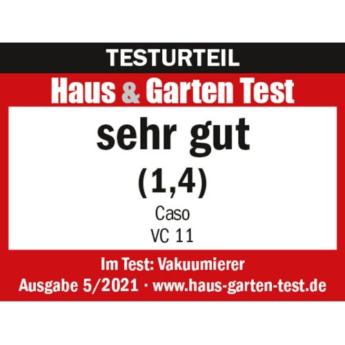  Caso CASO VC11 Vakuumierer - Vakuumiergerat, Lebensmittel bleiben bis zu 8x langer frisch - natuerliche Aufbewahrung ohne Konservierungsstoffe, 30cm lange Schweissnaht, inkl. 10 Profi- Fo