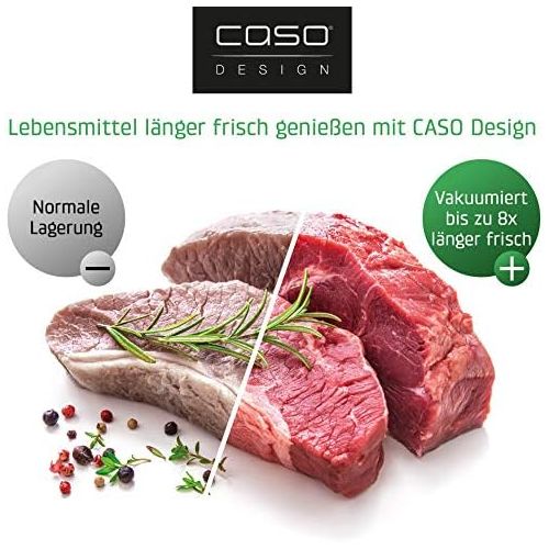  Caso CASO GourmetVAC 280 - Vakuumierer - doppelte Schweissnaht - Kolbenpumpe (15L/min) und kraftvoller Motor - regulierbare Vakuumstarke & Schweisszeit- Inkl. 10 Beutel 20 x 30 cm