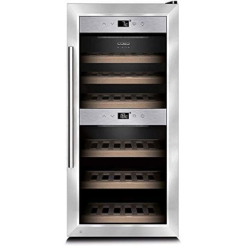  Caso CASO WineComfort 24 Design Weinkuehlschrank fuer bis zu 24 Flaschen (bis zu 310 mm Hoehe), zwei Temperaturzonen 5-20°C, Getrankekuehlschrank, Energieklasse A