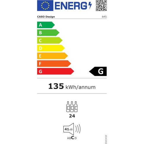  Caso CASO WineComfort 24 Design Weinkuehlschrank fuer bis zu 24 Flaschen (bis zu 310 mm Hoehe), zwei Temperaturzonen 5-20°C, Getrankekuehlschrank, Energieklasse A