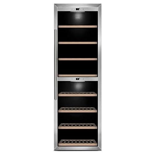  Caso CASO WineComfort 180 Design Weinkuehlschrank fuer bis zu 180 Flaschen (bis zu 310 mm Hoehe), zwei Temperaturzonen 5-20°C, Getrankekuehlschrank