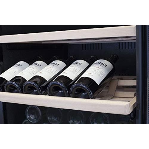  Caso CASO WineComfort 180 Design Weinkuehlschrank fuer bis zu 180 Flaschen (bis zu 310 mm Hoehe), zwei Temperaturzonen 5-20°C, Getrankekuehlschrank