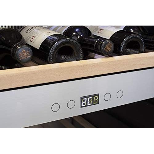  Caso CASO WineComfort 180 Design Weinkuehlschrank fuer bis zu 180 Flaschen (bis zu 310 mm Hoehe), zwei Temperaturzonen 5-20°C, Getrankekuehlschrank