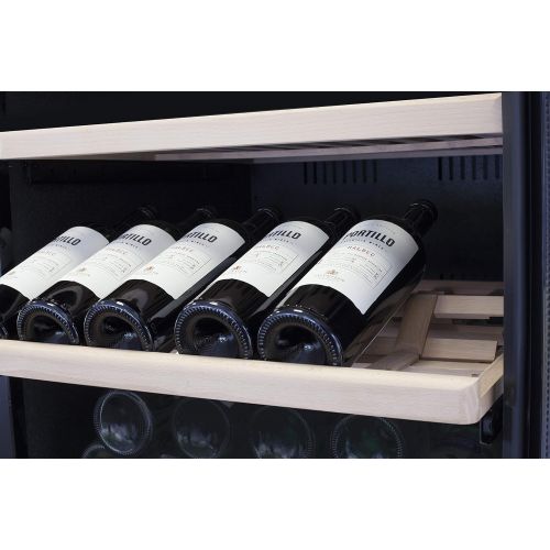  Caso CASO WineComfort 180 Design Weinkuehlschrank fuer bis zu 180 Flaschen (bis zu 310 mm Hoehe), zwei Temperaturzonen 5-20°C, Getrankekuehlschrank