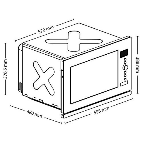  Caso EMCG32 Einbaumikrowelle inkl. Grill 1100 Watt und Heissluft 2500 Watt / 10 automatische Kochprogramme / mit grossen und sehr wertigen Edelstahl gebuersteten Rahmen