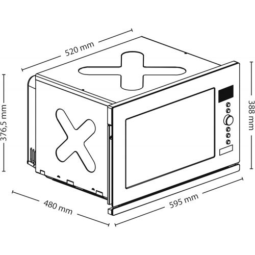  Caso EMCG32 Einbaumikrowelle inkl. Grill 1100 Watt und Heissluft 2500 Watt / 10 automatische Kochprogramme / mit grossen und sehr wertigen Edelstahl gebuersteten Rahmen