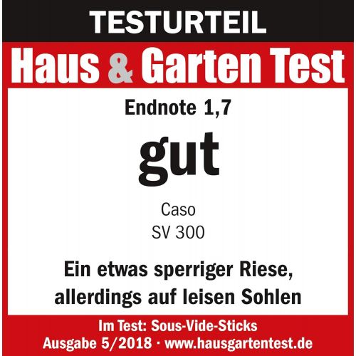  CASO SousVide Set Essen & Trinken - bestehend aus CASO GourmetVac 180 & CASO Sous Vide Garer SV300, Lebensmittel bis zu 8x langer frisch, wasserfester SousVide Stick - bis 90°C in