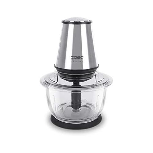  [아마존베스트]CASO UZ 400 - Universal Chopper, 4 High Quality Stainless Steel Knives, Heavy Duty Glass Container with 1.2 Litre Capacity, Ideal as Chopper for Fruit, Vegetables, Fish, Meat, Nuts