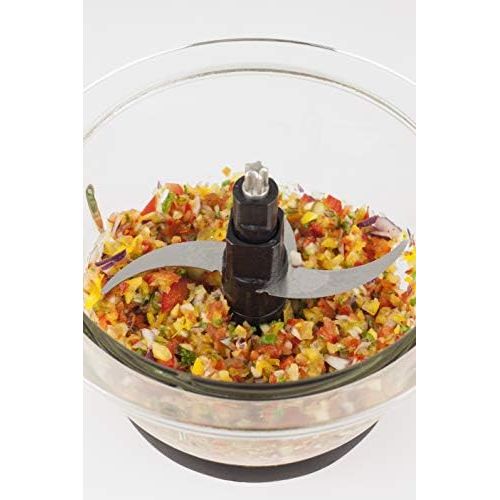  [아마존베스트]CASO UZ 400 - Universal Chopper, 4 High Quality Stainless Steel Knives, Heavy Duty Glass Container with 1.2 Litre Capacity, Ideal as Chopper for Fruit, Vegetables, Fish, Meat, Nuts