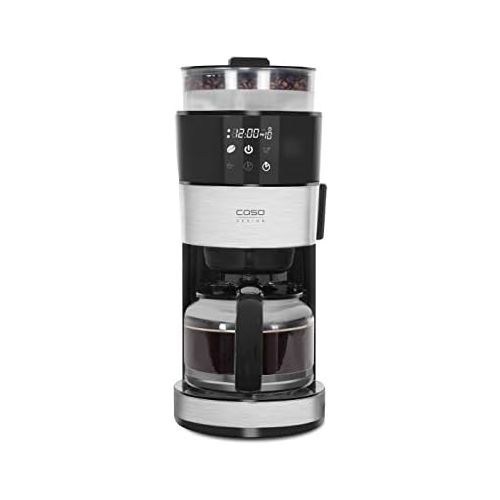  [아마존베스트]Caso Grande Aroma 100-Design 1856 Coffee Maker 10 Cups Coffee Maker with Conical Grinder 1000 1.4 Litres Stainless Steel Black