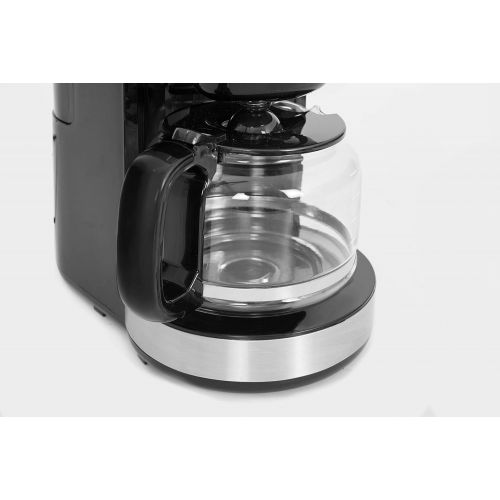  [아마존베스트]Caso Grande Aroma 100-Design 1856 Coffee Maker 10 Cups Coffee Maker with Conical Grinder 1000 1.4 Litres Stainless Steel Black