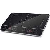 [아마존베스트]CASO Touch 3500 Induction Hob Double Mobile Safety Switch 60-240 °C 6 Levels Timer 180 Minutes Pots up to 26 cm 3500 Watt Glass Ceramic