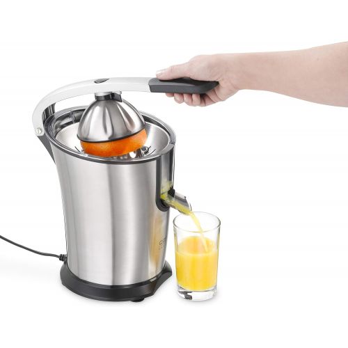  [아마존베스트]CASO CP 330 Pro - Design Citrus Juicer, Electric and Powerful Lemon Juicer with Universal Press Cone, Stainless Steel, for All Common Citrus Fruits, Practical Start Automatic