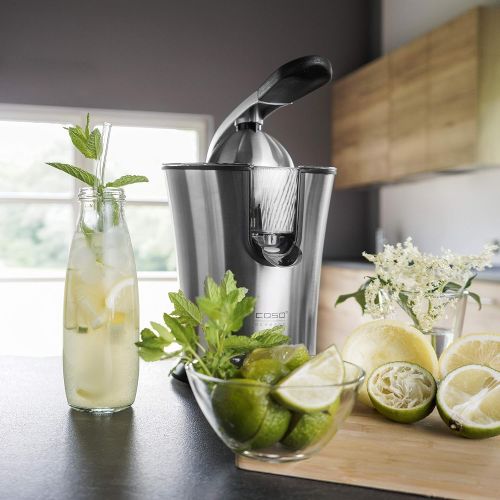  [아마존베스트]CASO CP 330 Pro - Design Citrus Juicer, Electric and Powerful Lemon Juicer with Universal Press Cone, Stainless Steel, for All Common Citrus Fruits, Practical Start Automatic